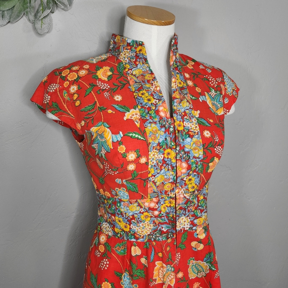 Vintage 70s Floral Union Made Fit & Flare Dress - Picture 12 of 12